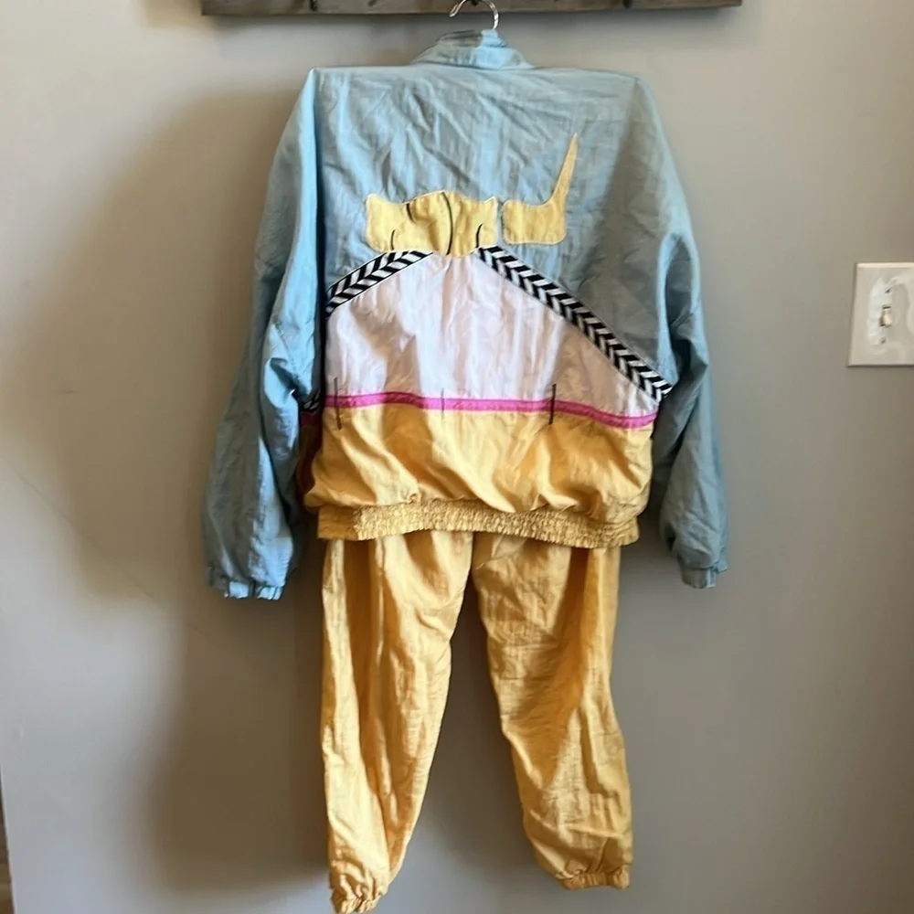 Vintage Ixspa by Jamie Sadock Track Suit Set Windbreaker & Nylon Joggers Size XS